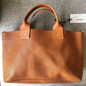 Clare V. Perforated Bruno Leather Bag - NWT